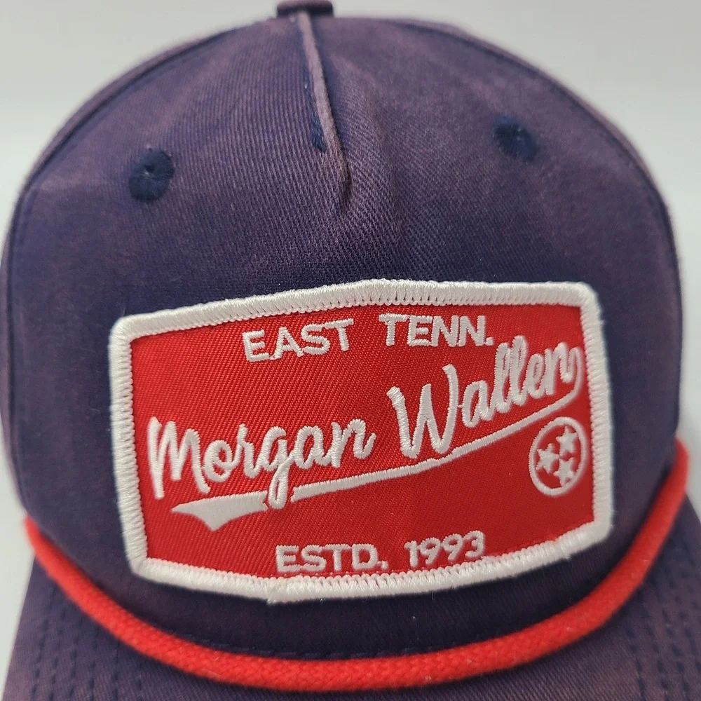 Morgan Wallen Hat Snapback Blue Purple Red Rope Distressed Country Music Men